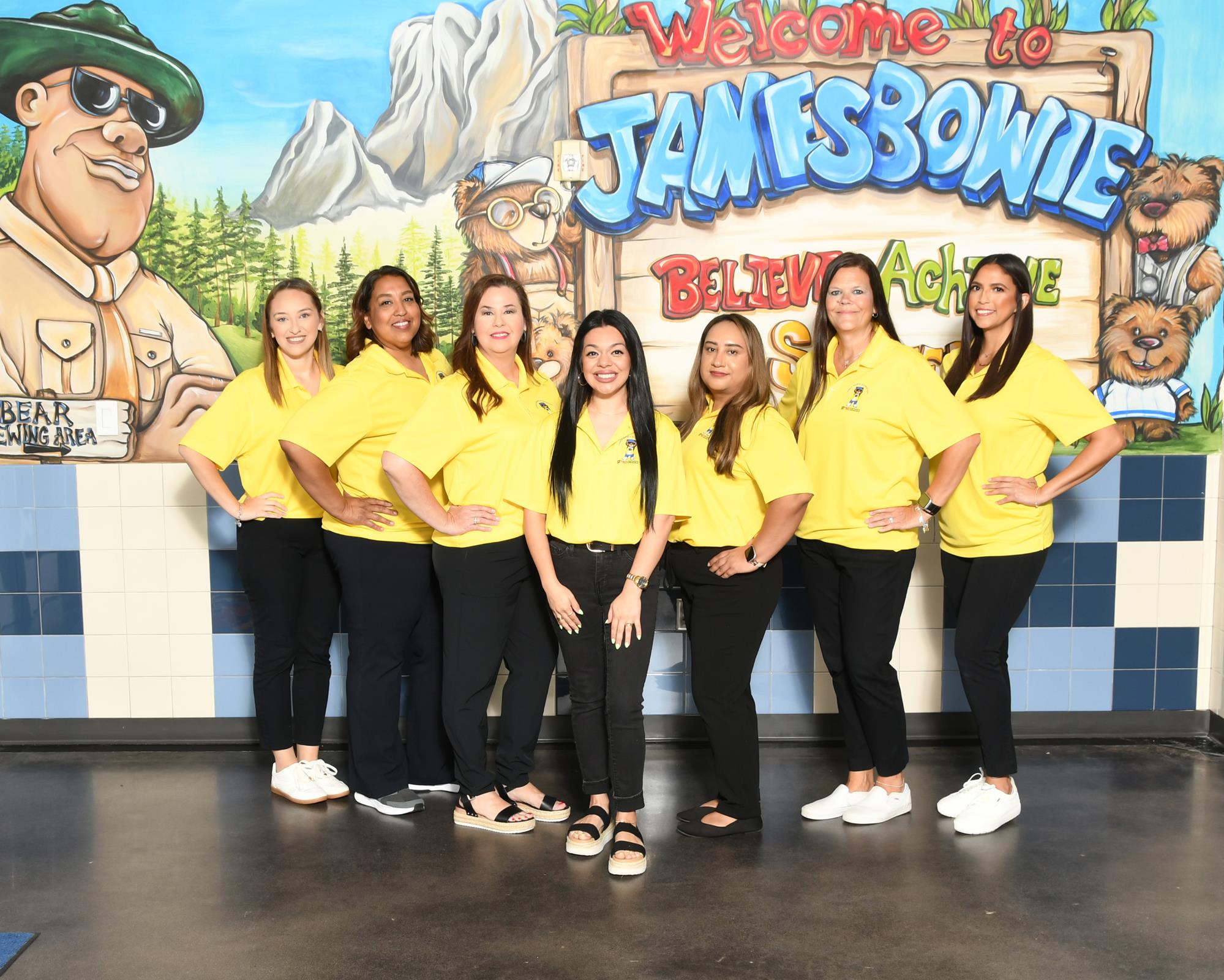 First grade teachers smiling